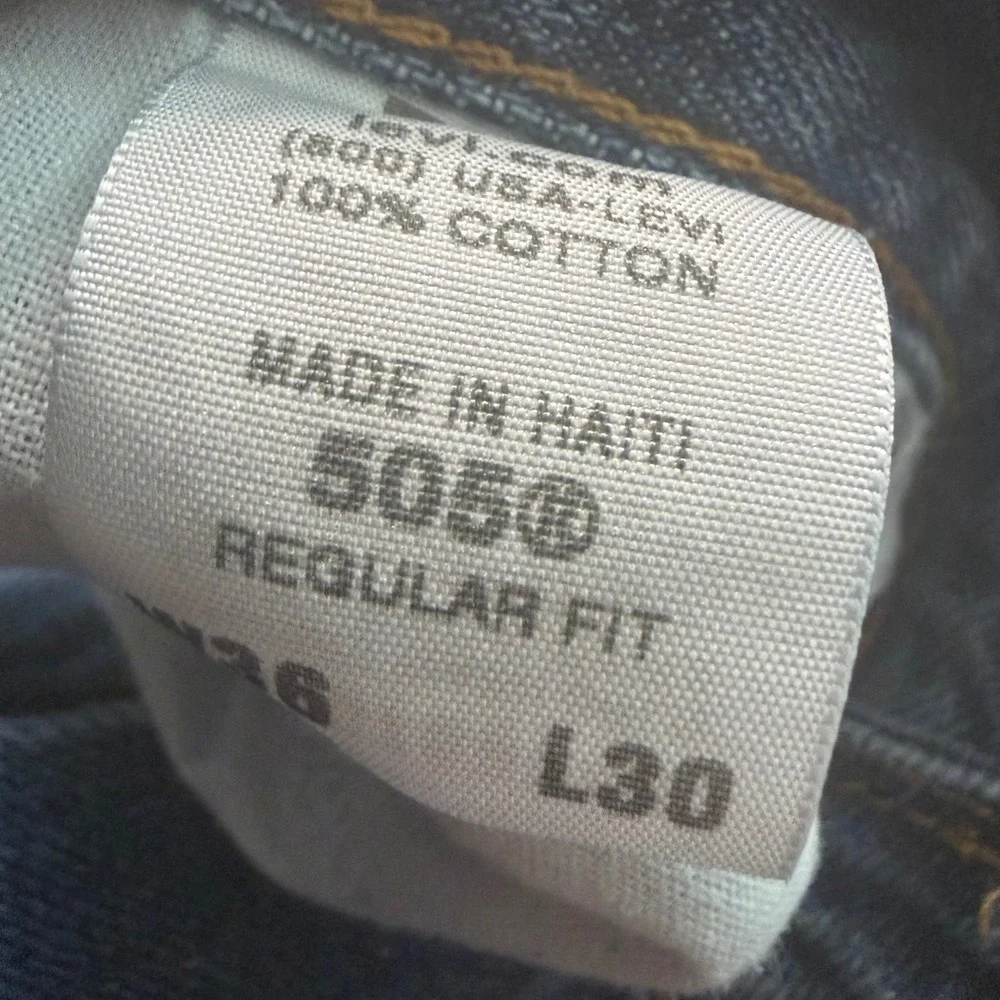 Levi's 505 Regular Fit Jeans Mens 36x30 Blue Medium Wash Straight Leg Denim